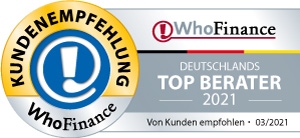 WhoFinance Auszeichnung: Deutschlands TOP BERATER 2021